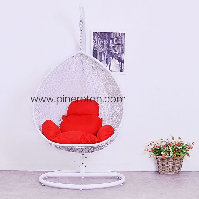 Kursi Ayunan Gantung Rotan - Hanging Chair - White