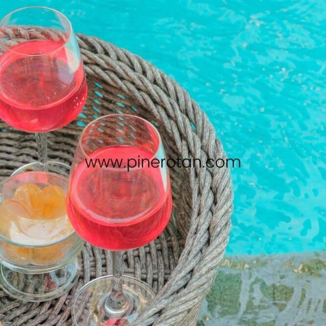 Nampan Apung / Floating Breakfast Small / Tray Apung Rotan Sintetis - Marriot Floating Tray Small Grey.