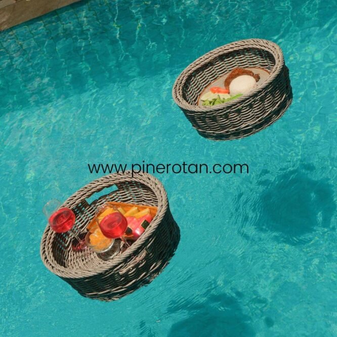 Nampan Apung / Floating Breakfast Small / Tray Apung Rotan Sintetis - Marriot Floating Tray Small Grey.