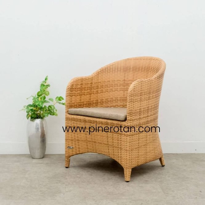 Set Kursi Teras Taman Outdoor Rotan Sintetis / Kursi Teras Minimalis - Arthur Terrace Set - Kenko Side Table - Honey