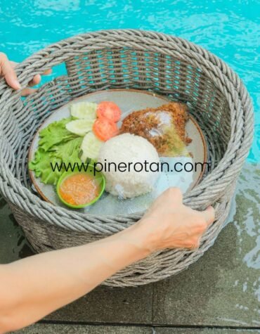 Nampan Apung / Floating Breakfast Small / Tray Apung Rotan Sintetis - Marriot Floating Tray Small Grey.