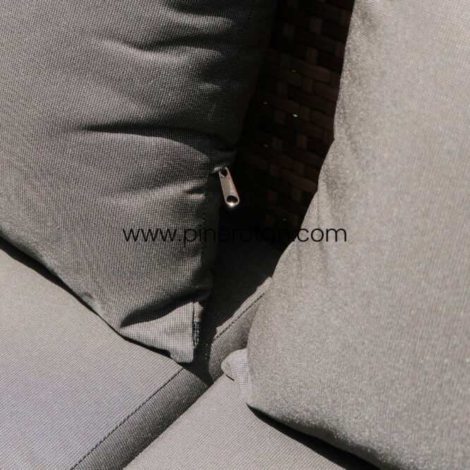 Set Sofa Tamu Teras Taman Outdoor Pine Rotan Sintetis Coklat Modern Kaki Stainless Steel - Lovina Sofa Set Red Pine.