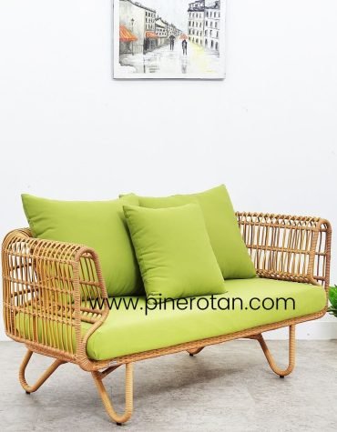 Sofa Tamu Rotan Sintetis - Terra Sofa 2 Seat - Olive