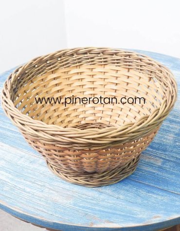 Keranjang Parcel Rotan Sintetis - Mangkok Fruit Basket Plain Honey
