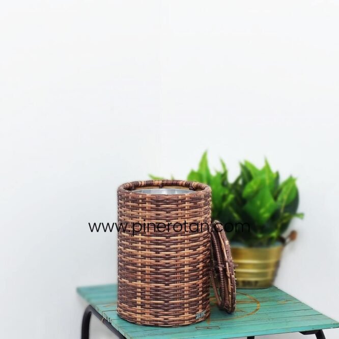 Basket Sampah Rotan Round - Round Basket - Irish Coffee