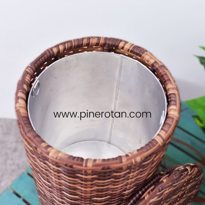 Round Keranjang Sampah Rotan - Round Basket - Irish Coffee