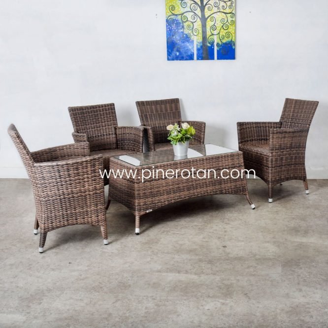Set Meja Kursi Rotan - Kenko LS 4X1 - Kenko CT - Croco