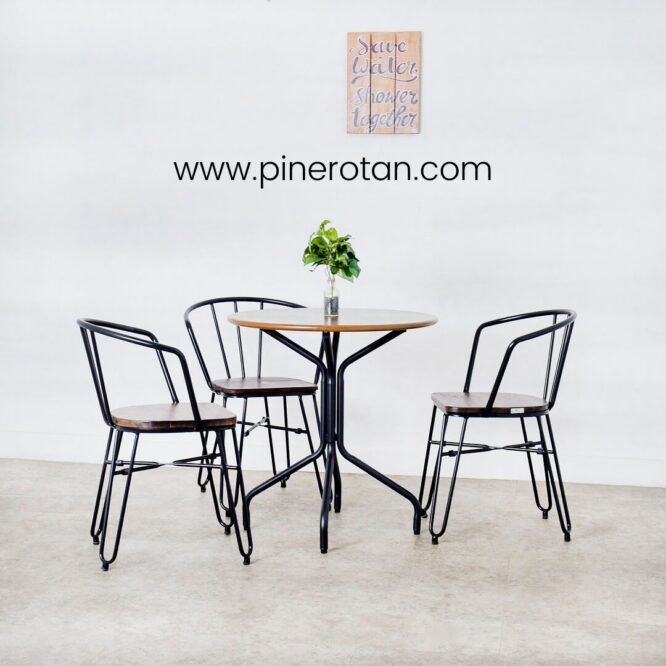 Kursi Meja Industrial Bottle - Bottle Dining Set - Dorian AC