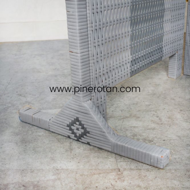 Pembatas Ruangan Pine Rotan 5 Panel Light Grey Dark Grey - Alonzo Sketsel.