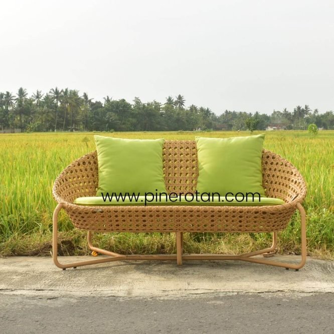 Sofa Anyaman Rotan Sintetis - Lemon Bench - Honey