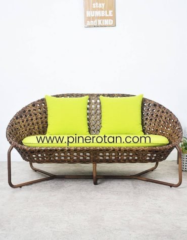 Sofa Outdoor Rotan Sintetis - Lemon Bench - Red Pine