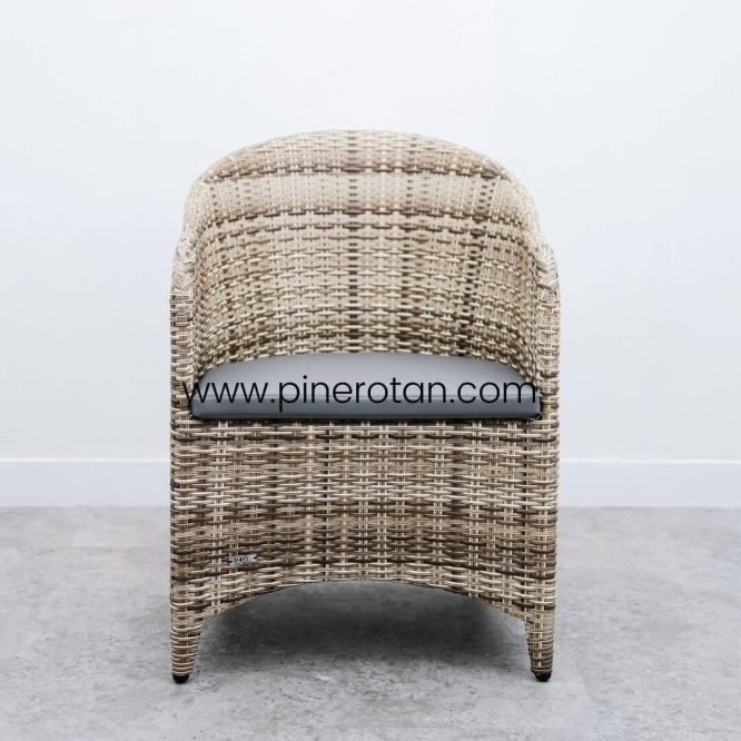 Set Meja Kursi Teras Rotan Sintetis / Meja Kayu Vintage / Kursi Tamu - Arthur Terrace Set - Shisil with Cushion