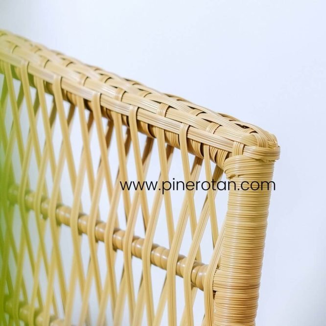 Set Meja Teras Rotan Sintetis / Kursi Teras Minimalis / Salute Terrace Set - Milan Table - Natural Honey.