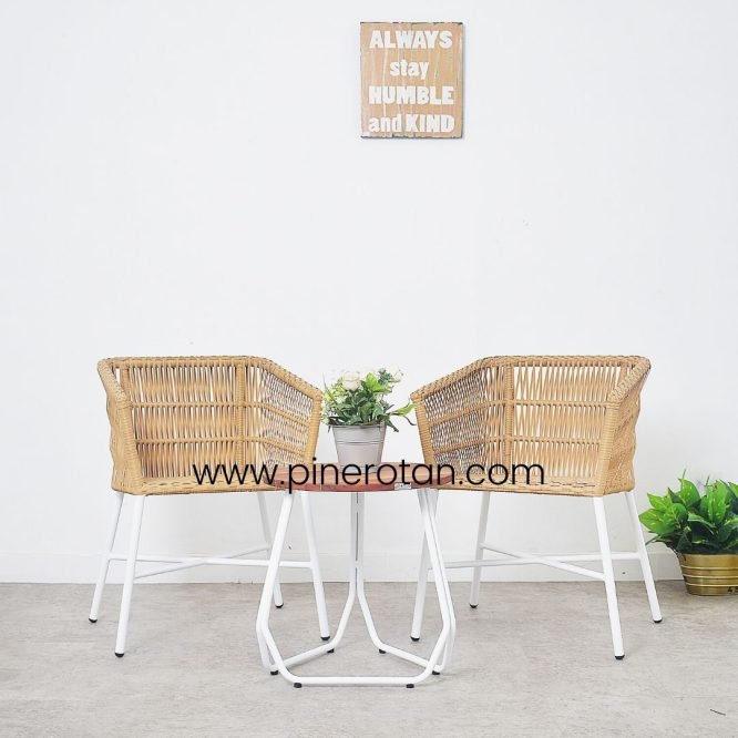 Set Kursi Teras Rotan - Salute TS - Milan II - Nat Honey