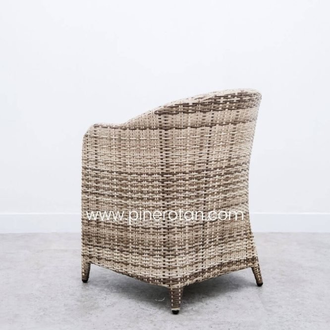 Set Meja Kursi Teras Rotan Sintetis / Meja Kayu Vintage / Kursi Tamu - Arthur Terrace Set - Shisil with Cushion