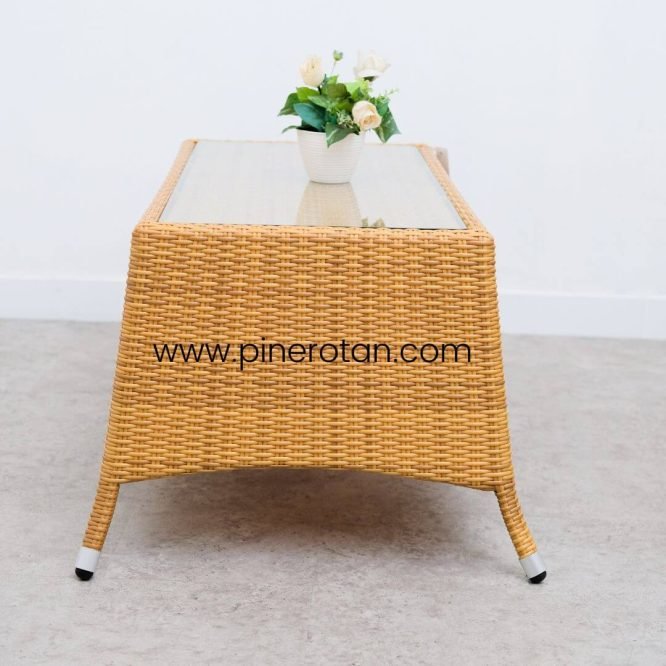 Meja Kopi Rotan Unik - Kenko CT - Plain Honey