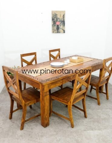 Set Meja Makan Jati - Gladiator Dining Set