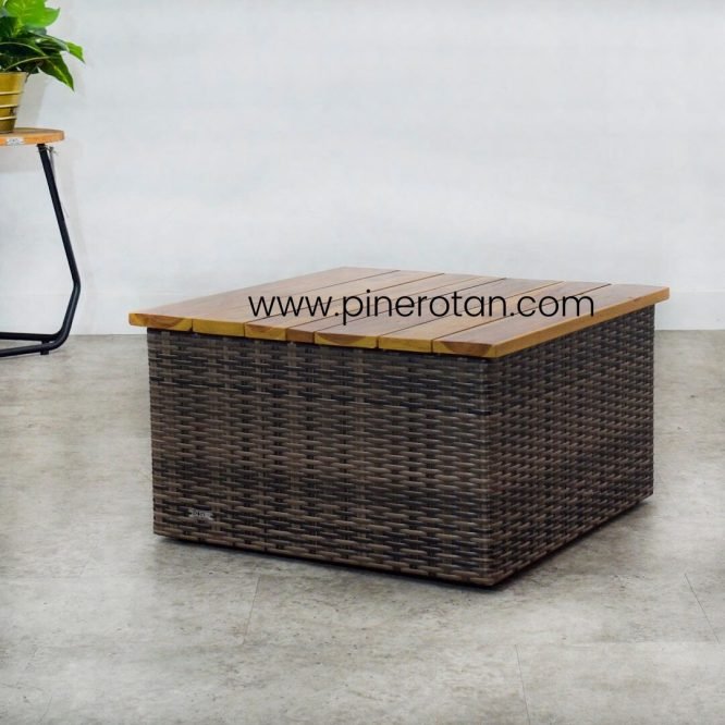 Meja Payung Kolam - Square Wood Table - Croco