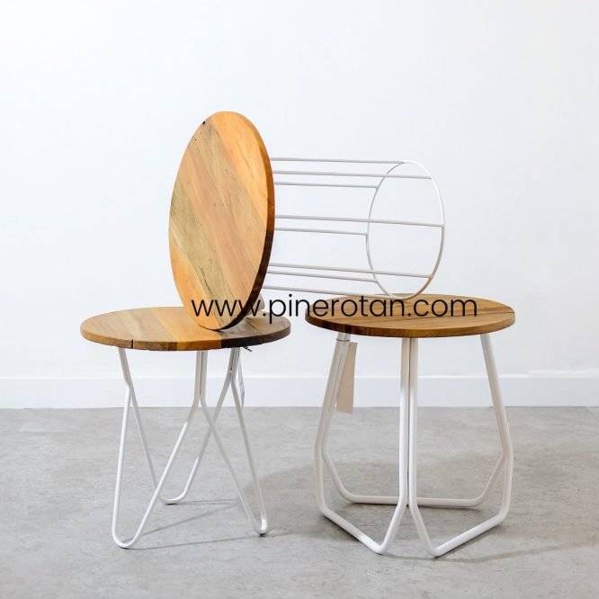 Teras Set Modern Minimalis / Kursi Rope Meja Bulat Rumah / Taman / Vila - Cleopatra Terrace Set - Milan Side Table II.