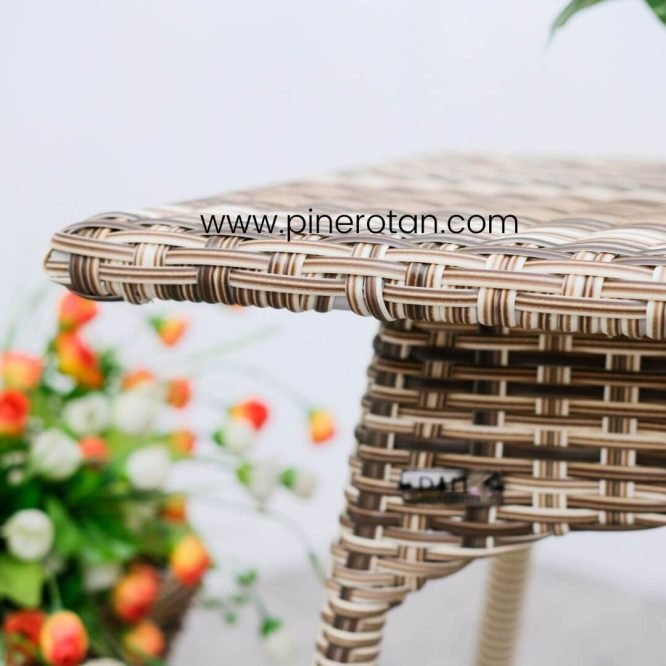 Meja Teras Rotan Gradasi - Pine ST - Shisil