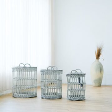 lily laundry basket set 3 grey