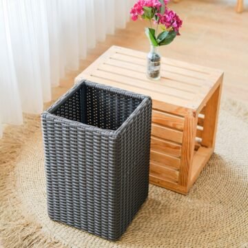 square laundry basket darkbrown