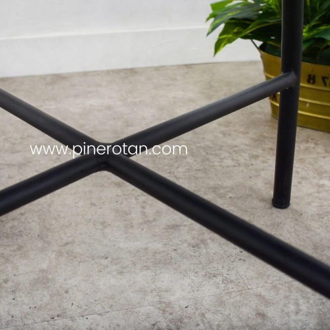 Kursi Rotan Sintetis / Kursi Teras Minimalis – Anyam Truntum - Jacky Arm Chair Slate Grey with Cushion.