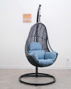 ayunan rotan orbit hanging chair grey