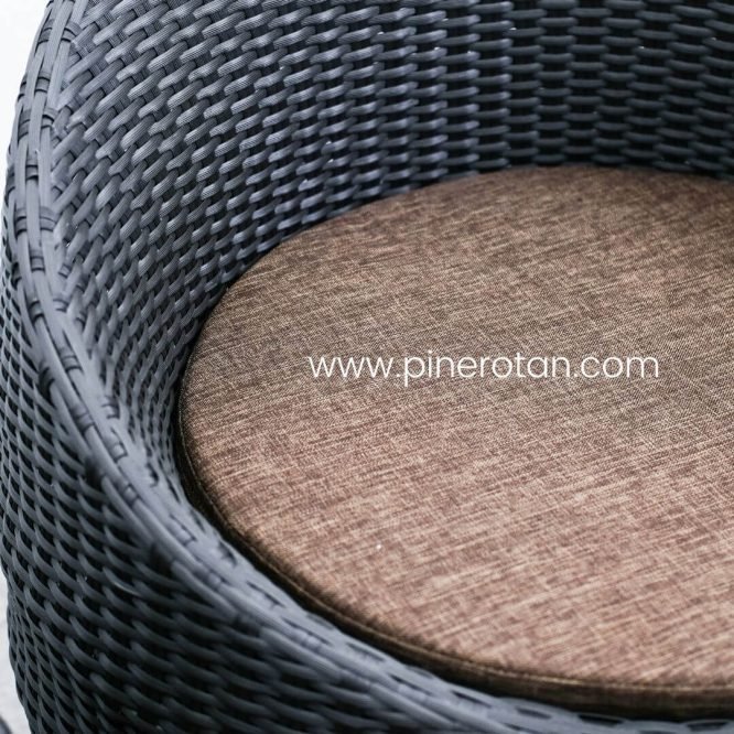 Kursi Telur Teras Rotan - Egg AC - Dark Brown