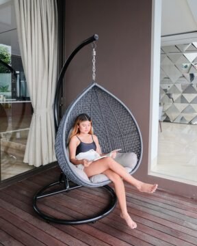 pear hanging chair grey