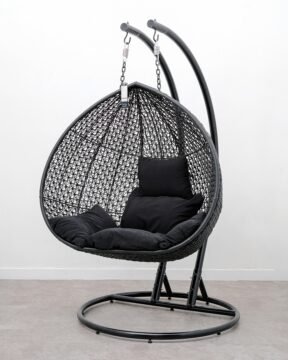 pear hanging chair 2 seat black