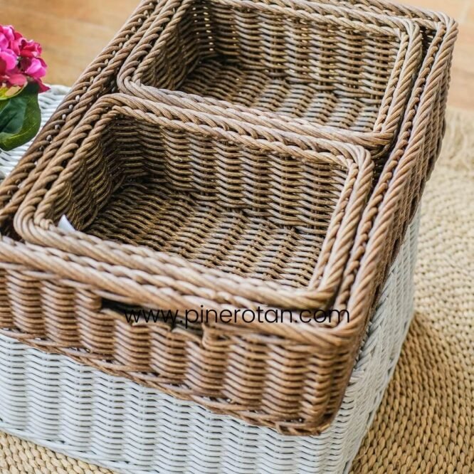 Basket Organizer Rotan Friend - Friend Basket - Brown
