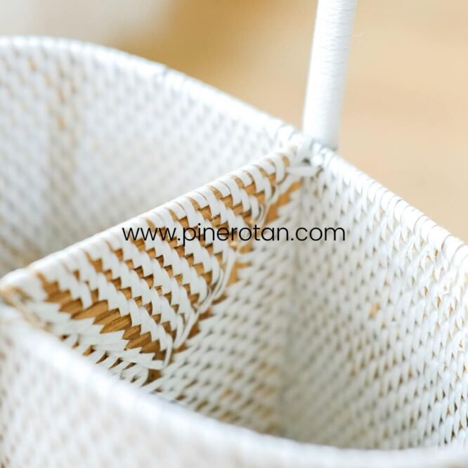 Bottle Holder Rotan Striping - Striping Bottle Holder - White