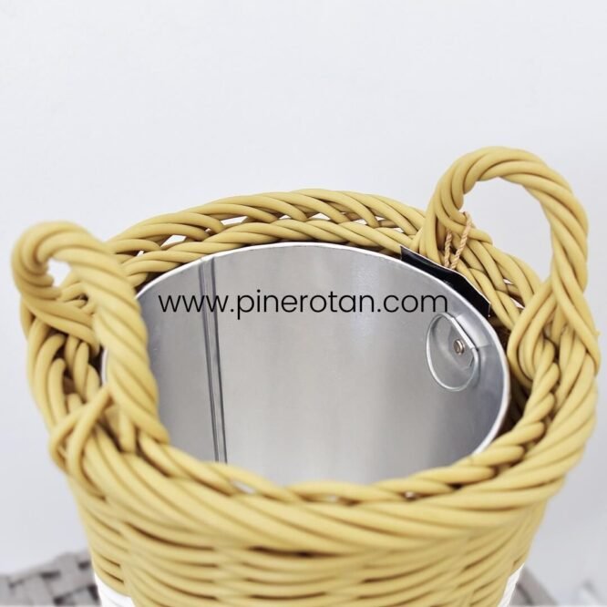 Keranjang Rotan Sintetis Bendera - Bendera Basket S - Honey White Grey