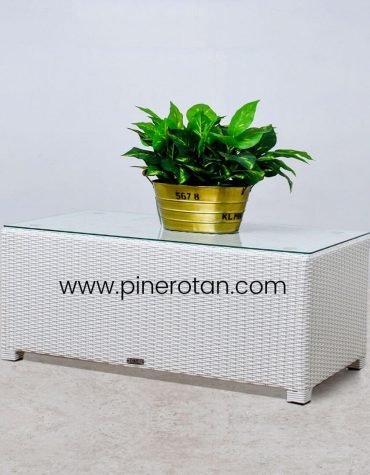 Meja Kopi Rotan Sintetis - North CT - White
