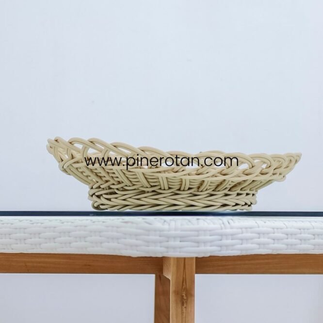 Meja Makan Kayu Rotan - Fender White