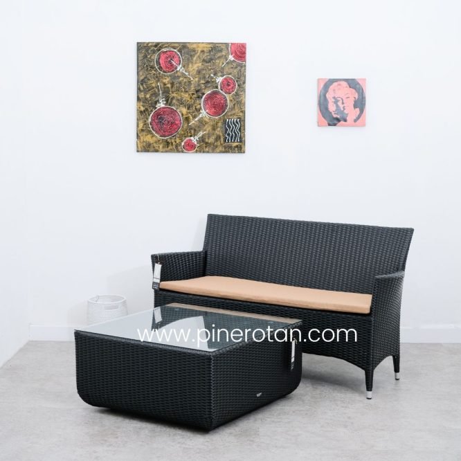 Kursi Tamu Rotan Sintetis - Kenko AC 3 Seat W/ Toronto CT