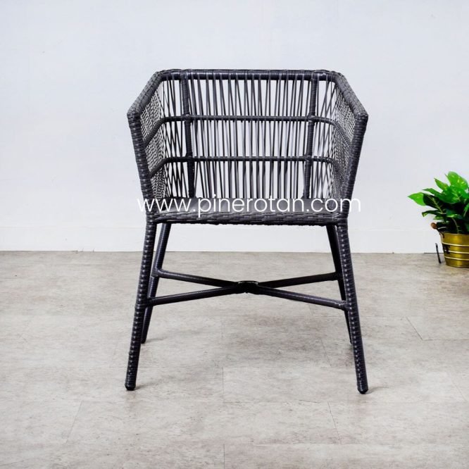 Kursi Anyaman Rotan Sintetis - Salute AC - Slate Grey