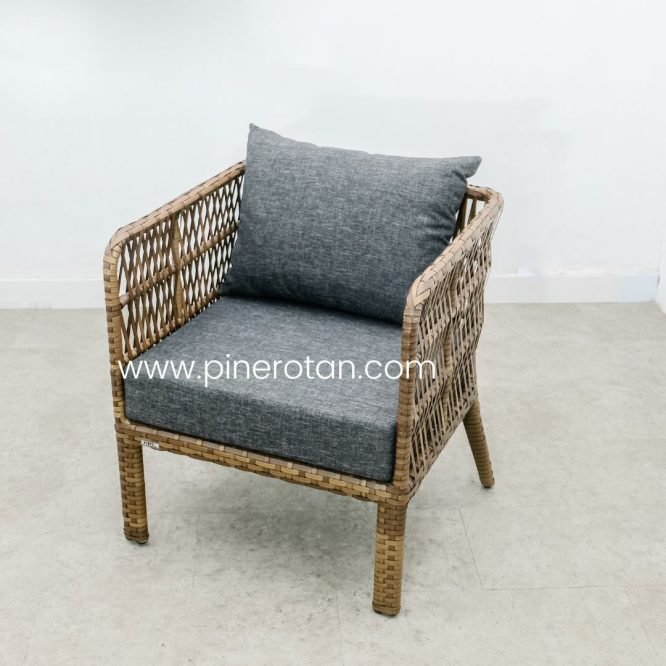 Set Sofa Tamu / Teras Taman Outdoor Rotan Sintetis Minimalis Modern / Salute Sofa Set - Red Pine.