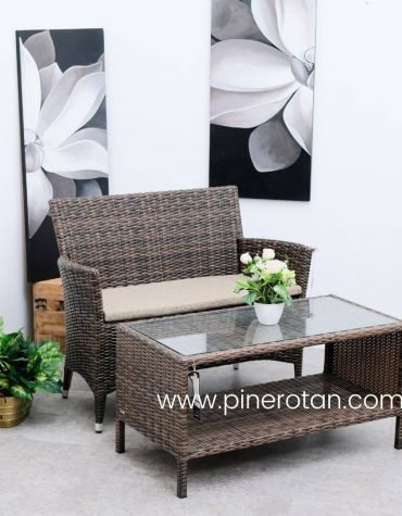Kursi Tamu Rotan Sintetis - Kenko 2 Seater W/ Fema CT