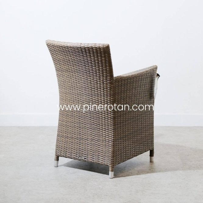 Set Meja Kursi Teras / Taman Outdoor Pine Rotan - Kenko Teras -  Karen Table - 4 Kursi - Moccacino.