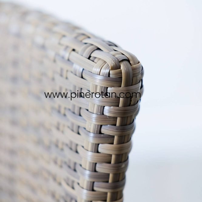 Set Meja Kursi Teras / Taman Outdoor Pine Rotan - Kenko Teras -  Karen Table - 4 Kursi - Moccacino.