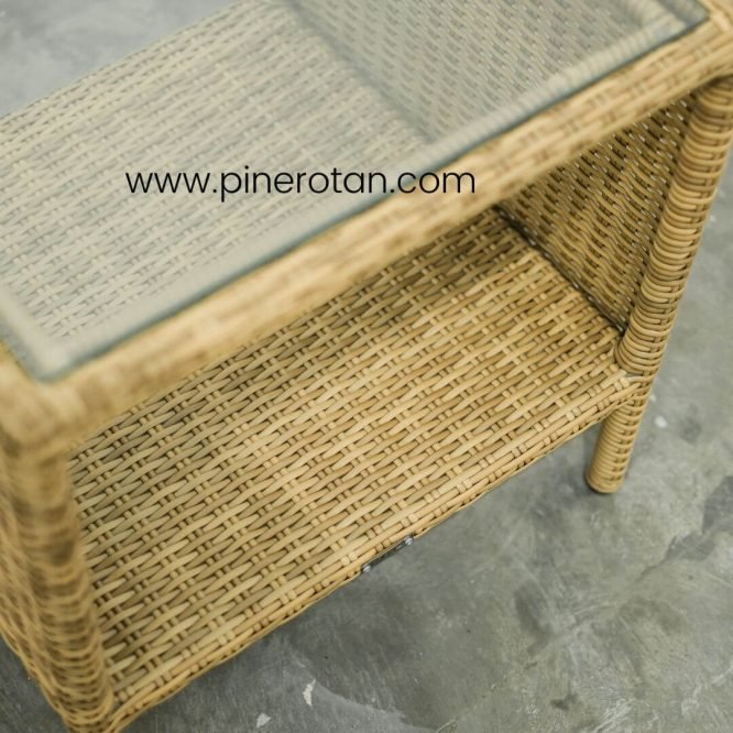 Kursi Outdoor / Kursi Teras Pine Rotan - Kingstone Terrace - Fema Side Table - Honey Streaky.