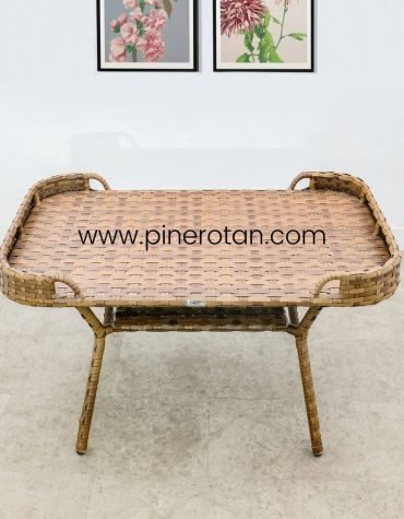 Meja Kopi Anyaman Coklat - Karo CT - Red Pine