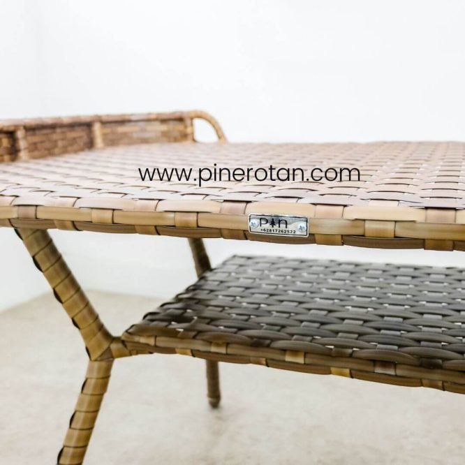 Meja Kopi Coklat Sintetis - Karo CT - Red Pine