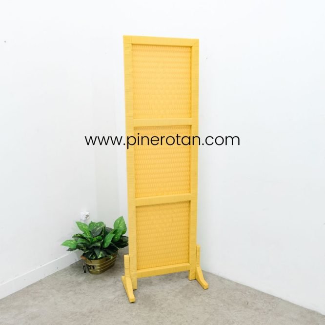 Partisi Ruangan Sintetis Rotan - Alonzo 1 Panel - Honey