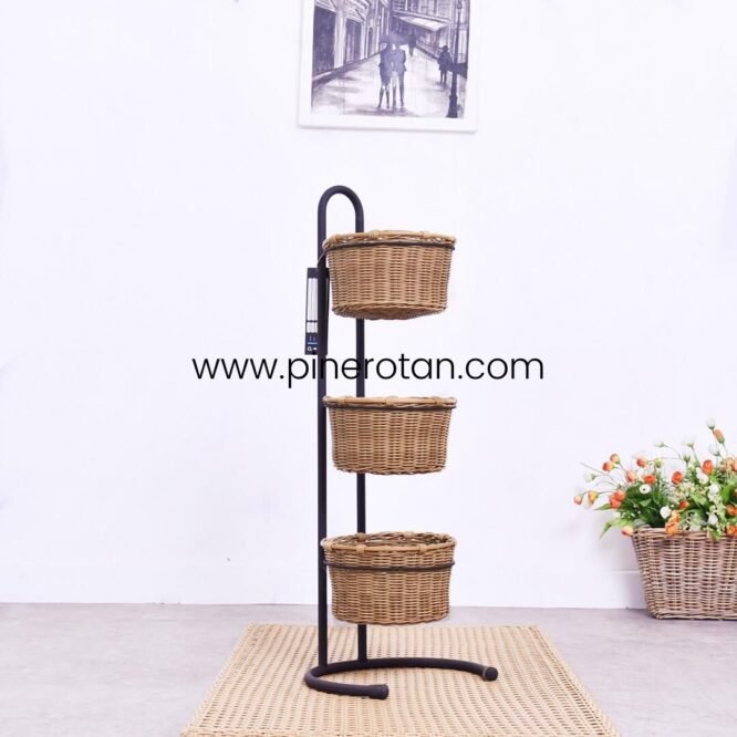 Keranjang Set 3 Vanity - Vanity Basket Set 3 - Plain Honey
