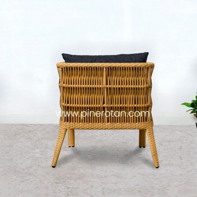 Sofa Tamu / Teras 1 Seater Minimalis Pine Rotan Sintetis - Salute Sofa 1 Seat