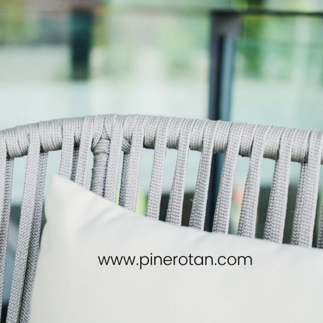 Kursi Tamu Anyaman Rope - Cleopatra Arm Chair - Grey