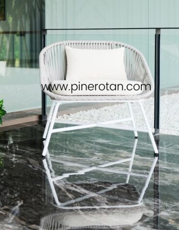 Kursi Tamu Rope Grey - Cleopatra Arm Chair - Grey